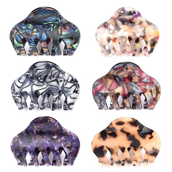 Accessories - Tortoise Shell Hair Claw Clips, 2.4 Inch Medium Size Acrylic Hair Banana Barrett